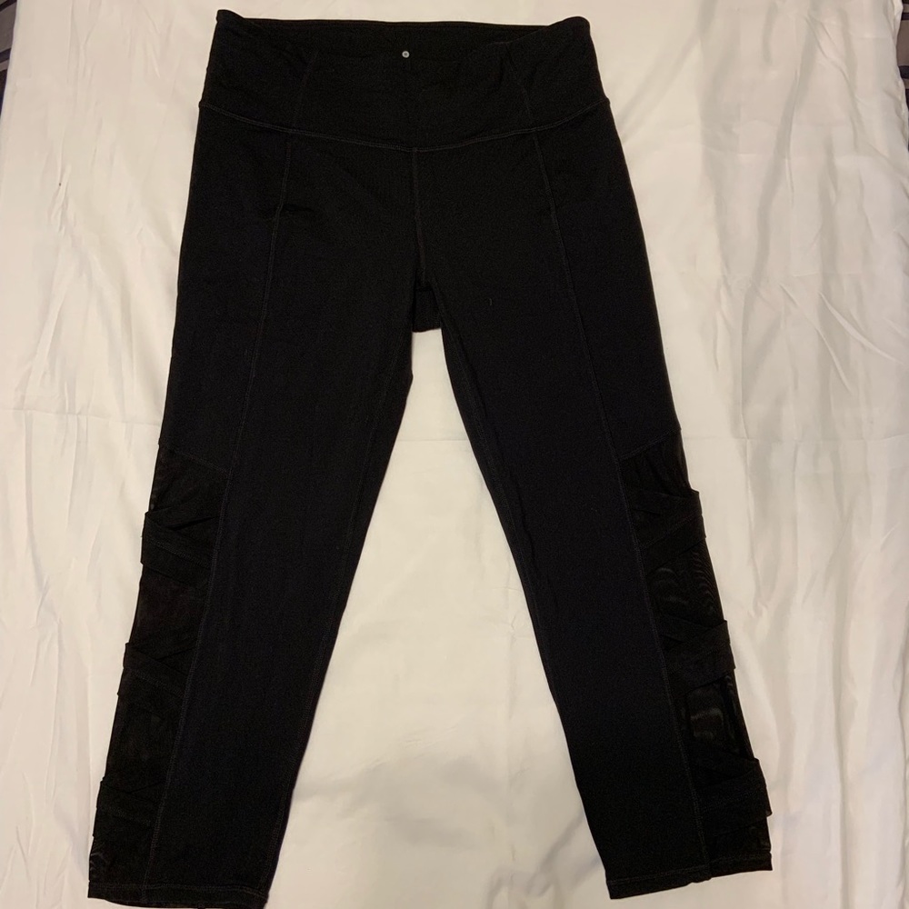 NWOT Athleta High Rise Mesh Chaturanga Black